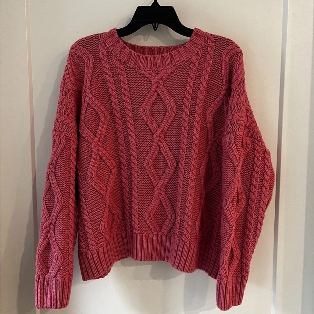 Princess Polly Anaya Oversized cable knit Sweater M/L Pink